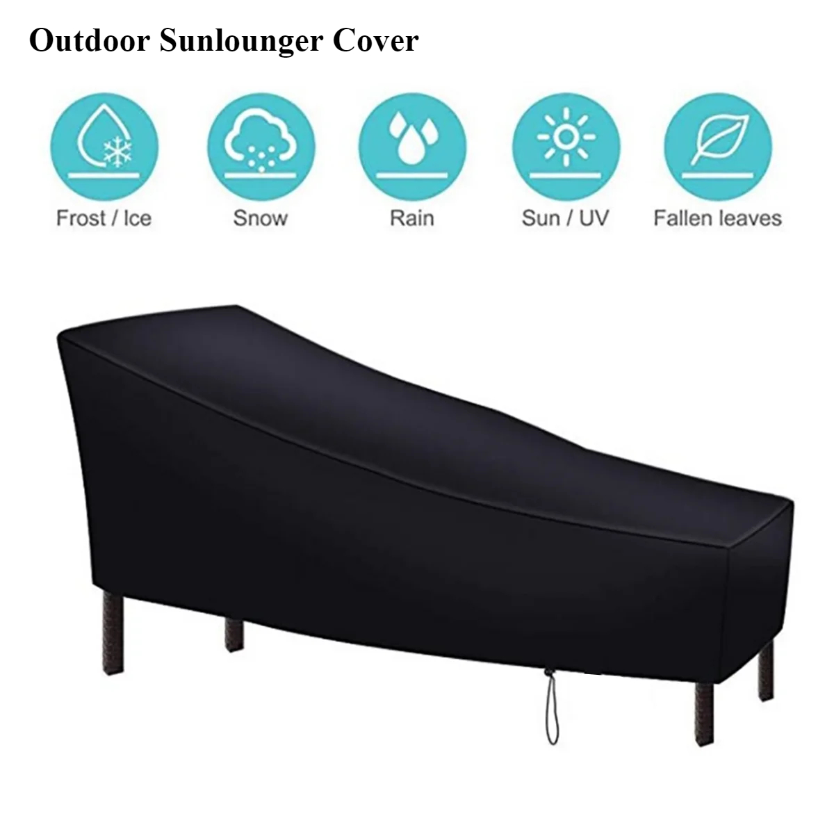 Outdoor Furniture Fabric - オックスフォード生地のサンラウンジャーカバー、屋外パティオ用長椅子カバー、防水防塵芝生家具保護カバー