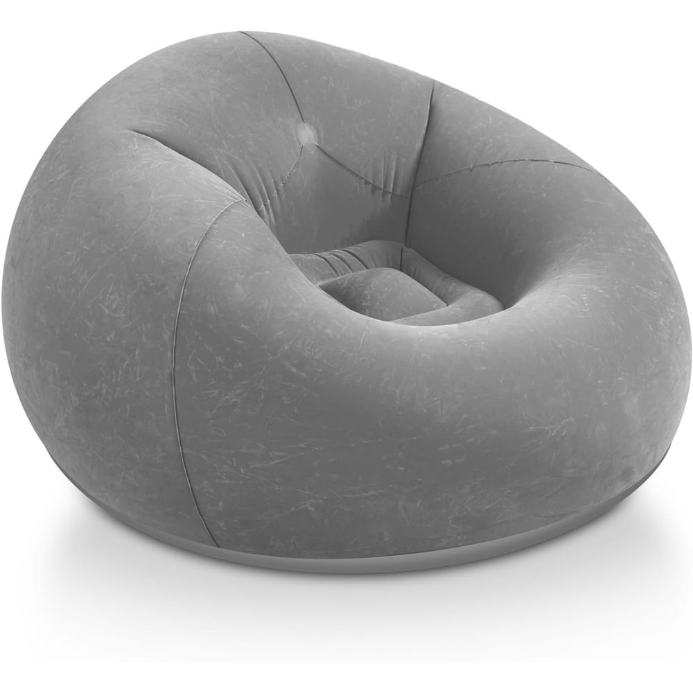 Outdoor Furniture Grey - 空気注入式ビーンバッグチェア、グレーのポータブルレイジーソファ（大人・子供用）、屋外映画鑑賞用シート、教室用ラウンジャーカウチ、読書用