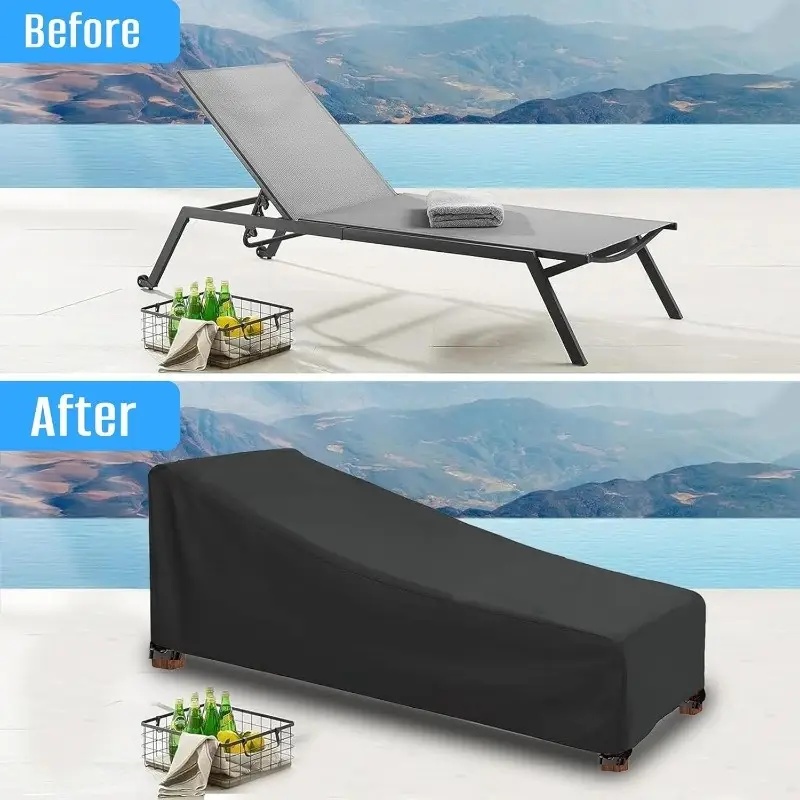 Outdoor Furniture Fabric - 頑丈な屋外ラウンジチェアカバー - 耐久性のあるオックスフォード生地、オールシーズン対応のパティオ＆プールサイド保護、パティオ家具カバー