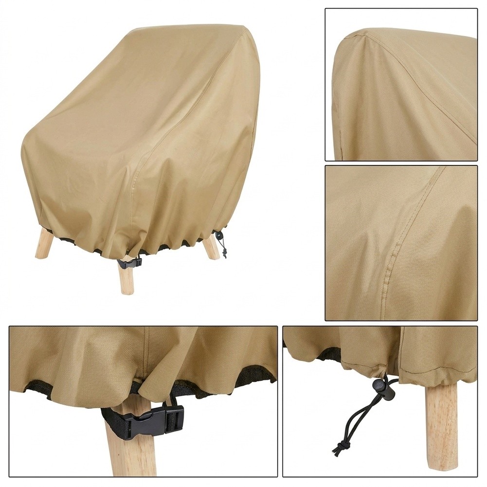 Outdoor Furniture Waterproof - 防水パティオチェアカバー 屋外ラウンジ用 深型シングル芝生チェアカバー 最大35W×35D×34Hインチの家具カバーに対応