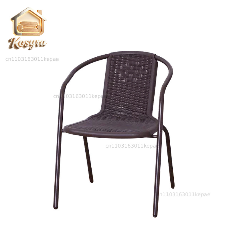 Outdoor Furniture Iron - 防水屋外プラスチック製椅子 模造ラタンパティオ オープンエアレジャー アイアンバルコニーガーデン家具 家庭用