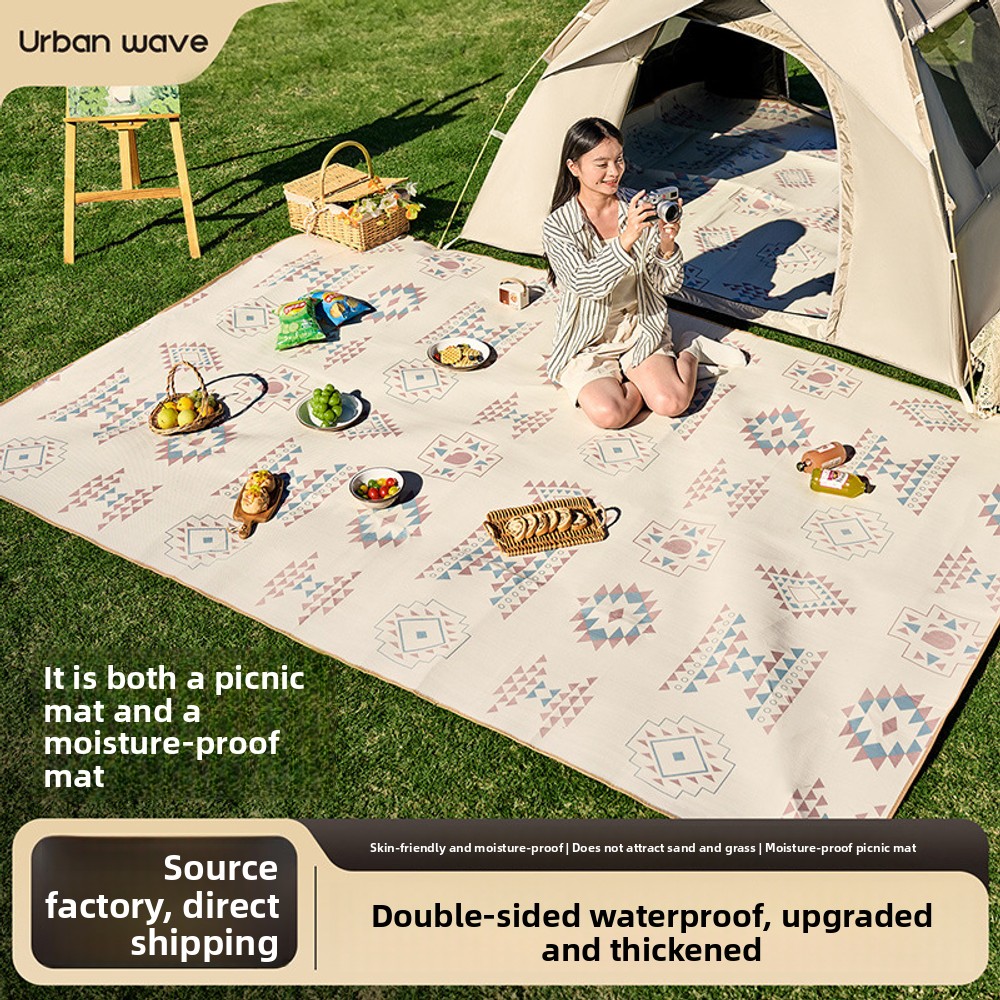Outdoor Rug Waterproof - 厚手の防水ピクニックマット、ポータブルなアウトドアグランドマット、春の外出やハイキング、キャンプに最適、特大3メートル