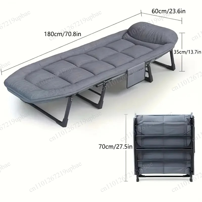 Outdoor Furniture Fabric - ポータブル折りたたみ式スリーピングベッド、頑丈なキャンプチェア、高さ調節可能なマットレス、アウトドア旅行、自宅、ゲスト、ハイキング用
