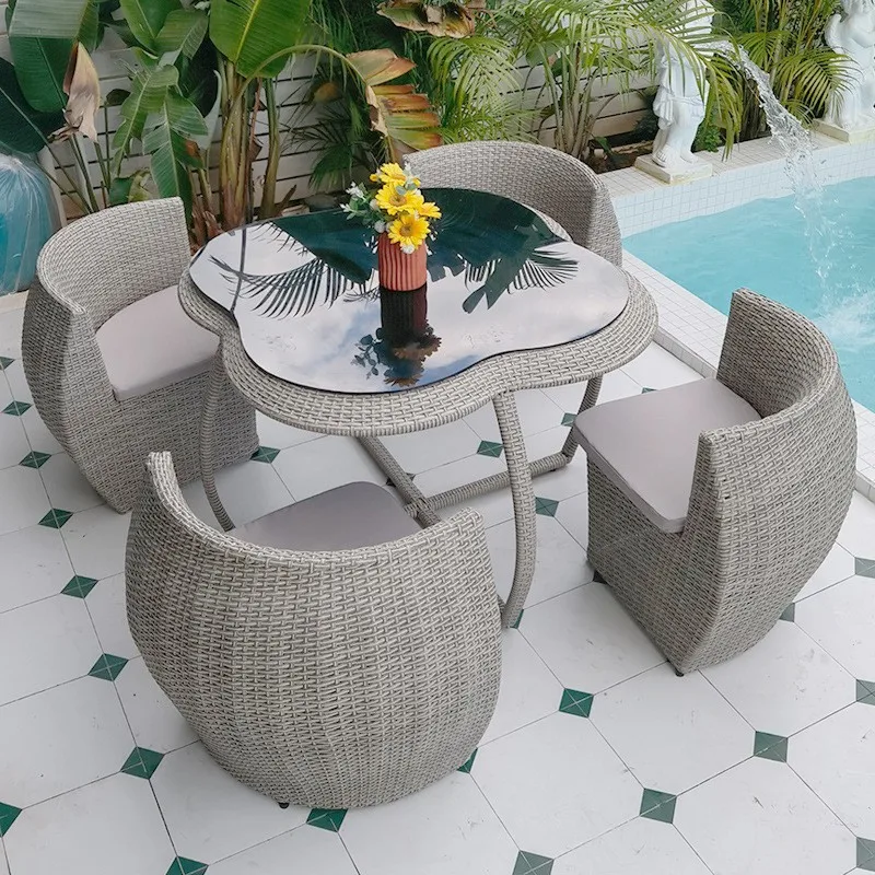 DSA屋外用ラタン製テーブルと椅子の組み合わせは、ラタン家具 - Outdoor Furniture Store のレビューと価格