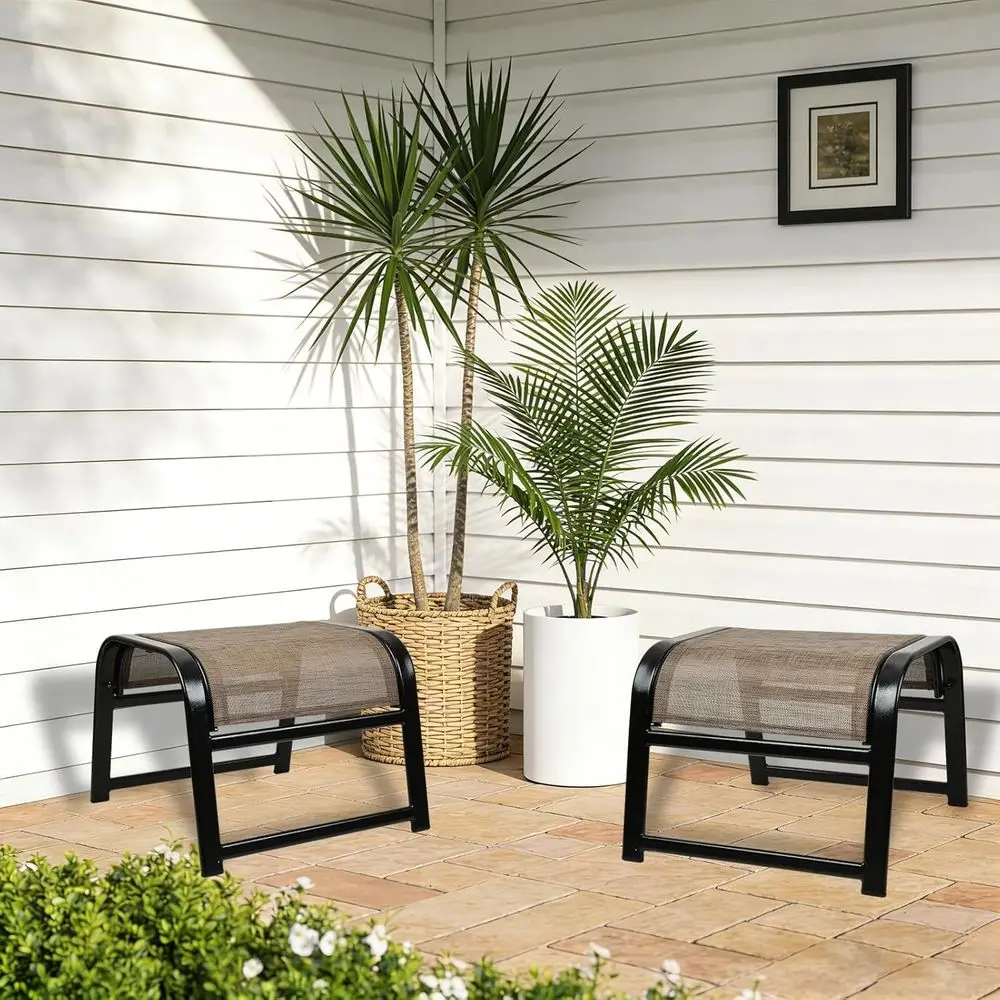 パティオオットマンセット、屋外用2ピースアイアンウィッカー家 - Outdoor Furniture Iron のレビューと価格