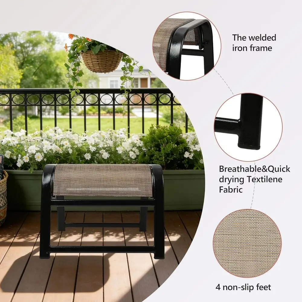 パティオオットマンセット、屋外用2ピースアイアンウィッカー家 - Outdoor Furniture Iron のレビューと価格