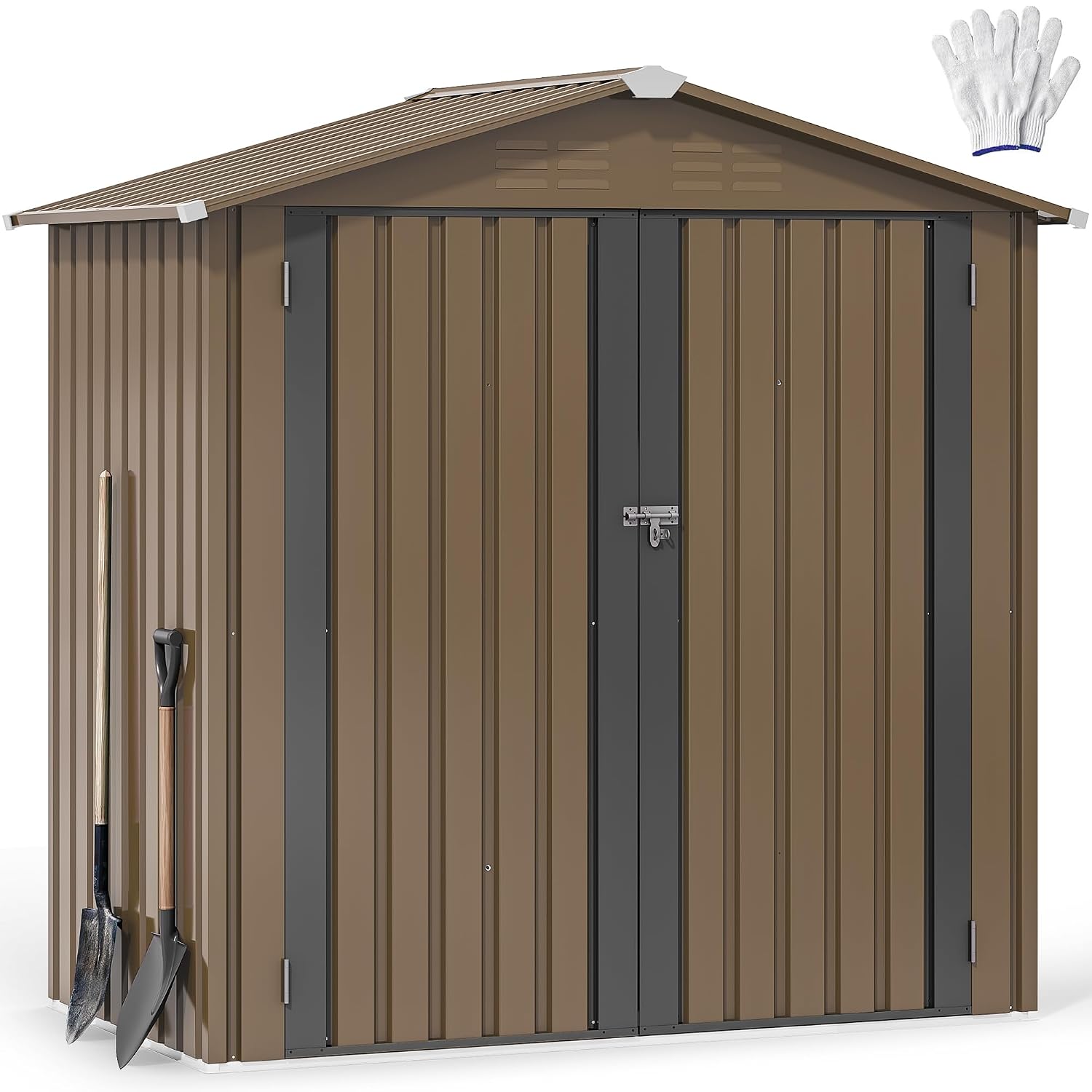 6x4フィートの金属製屋外収納庫、防水ツール小屋、頑丈な収納 - Outdoor Furniture Waterproof のレビューと価格