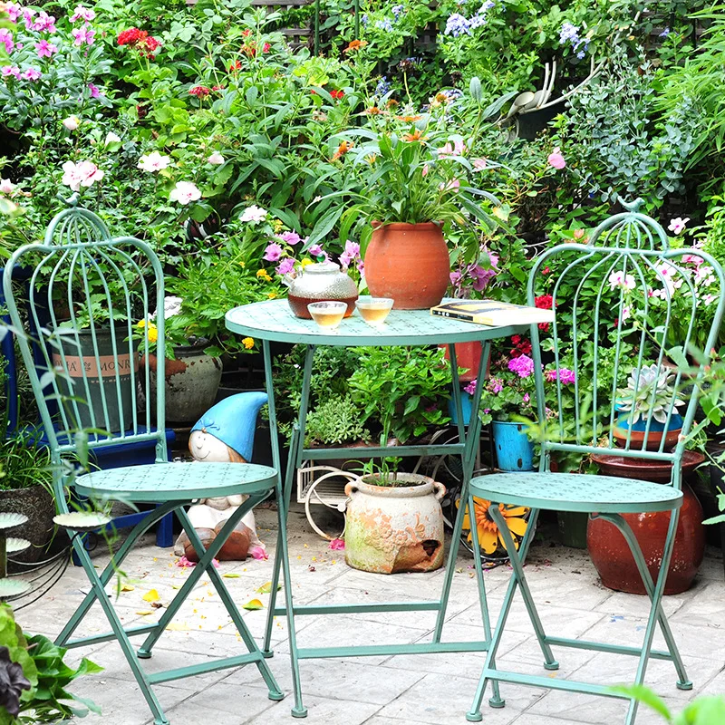折りたたみ式鉄製テーブルと椅子,パティオとガーデンチェア,古 - Outdoor Furniture Iron のレビューと価格