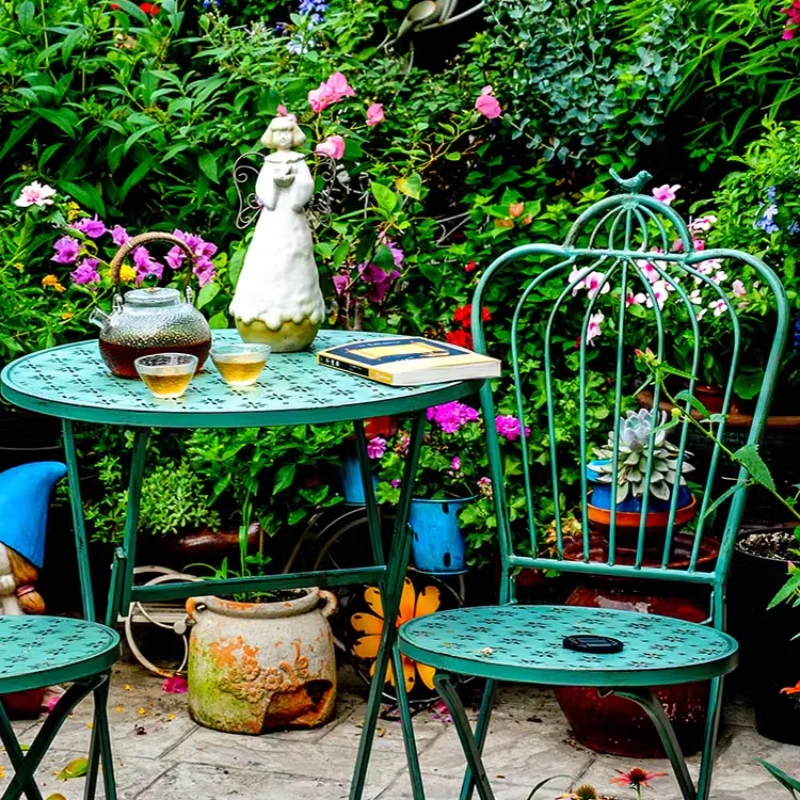 折りたたみ式鉄製テーブルと椅子,パティオとガーデンチェア,古 - Outdoor Furniture Iron のレビューと価格