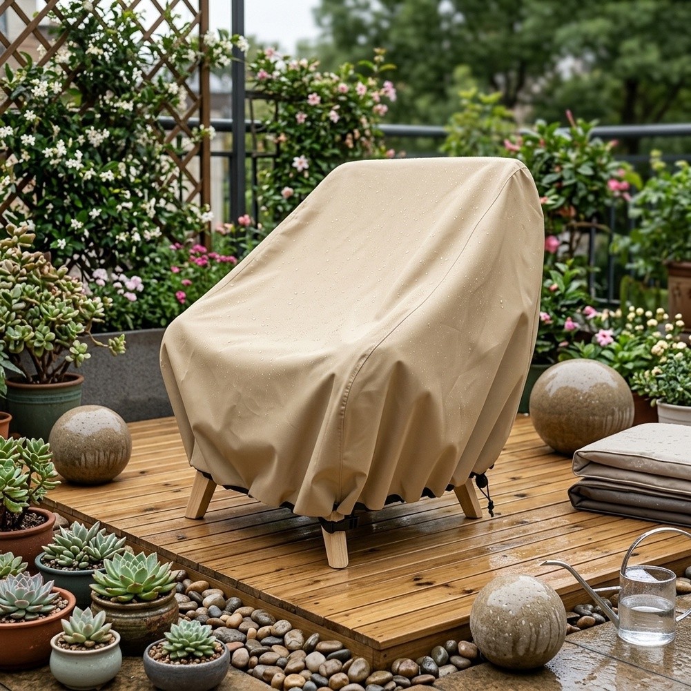 防水パティオチェアカバー 屋外ラウンジ用 深型シングル芝生チ - Outdoor Furniture Waterproof のレビューと価格