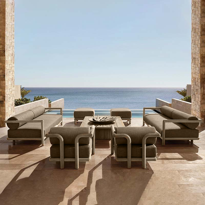 屋外家具ガーデンソファセット、高級ホテルテラスチークソファセ - Outdoor Furniture Luxury のレビューと価格