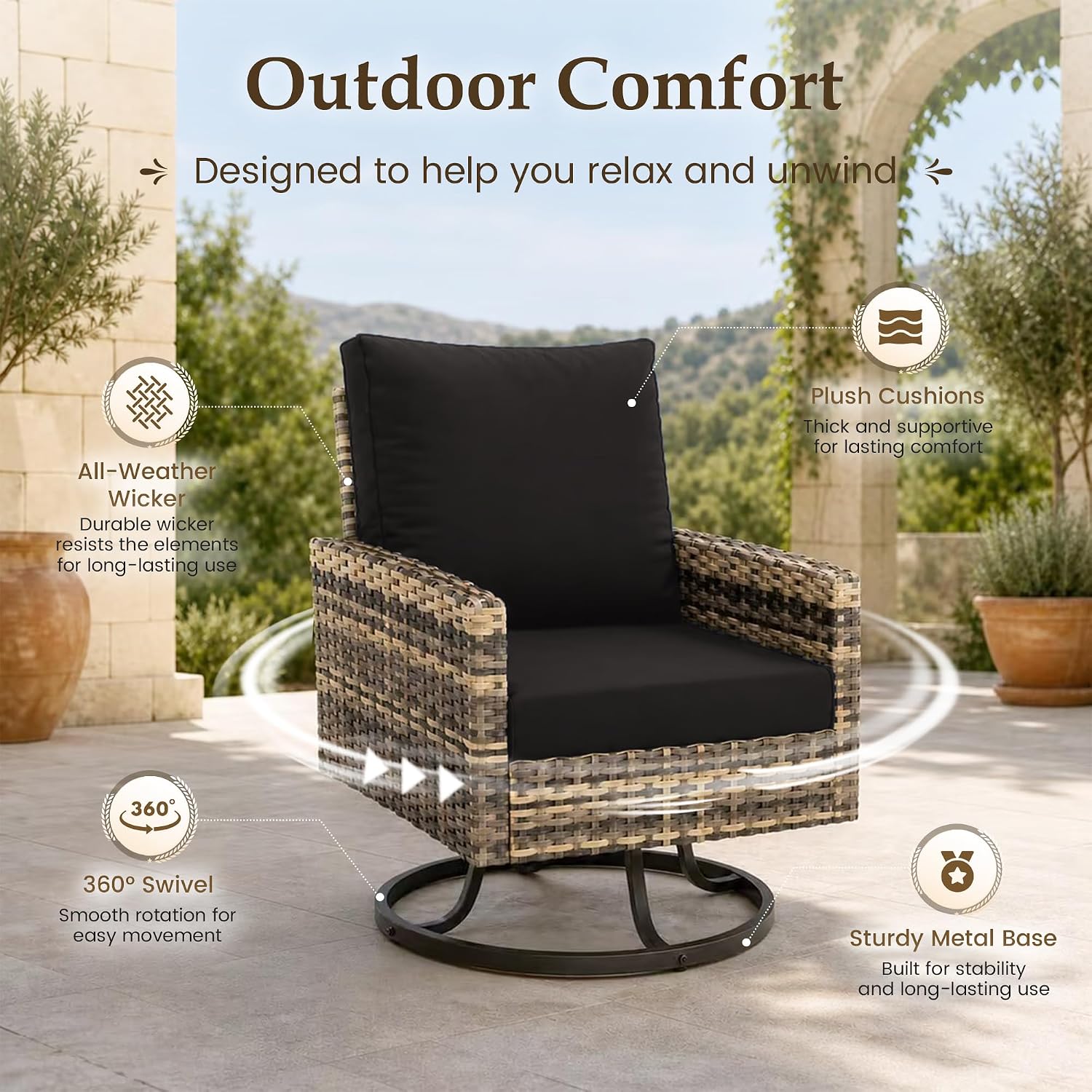 7点セットのパティオ家具セット（ファイヤーピットテーブルと回 - Outdoor Furniture Yellow のレビューと価格
