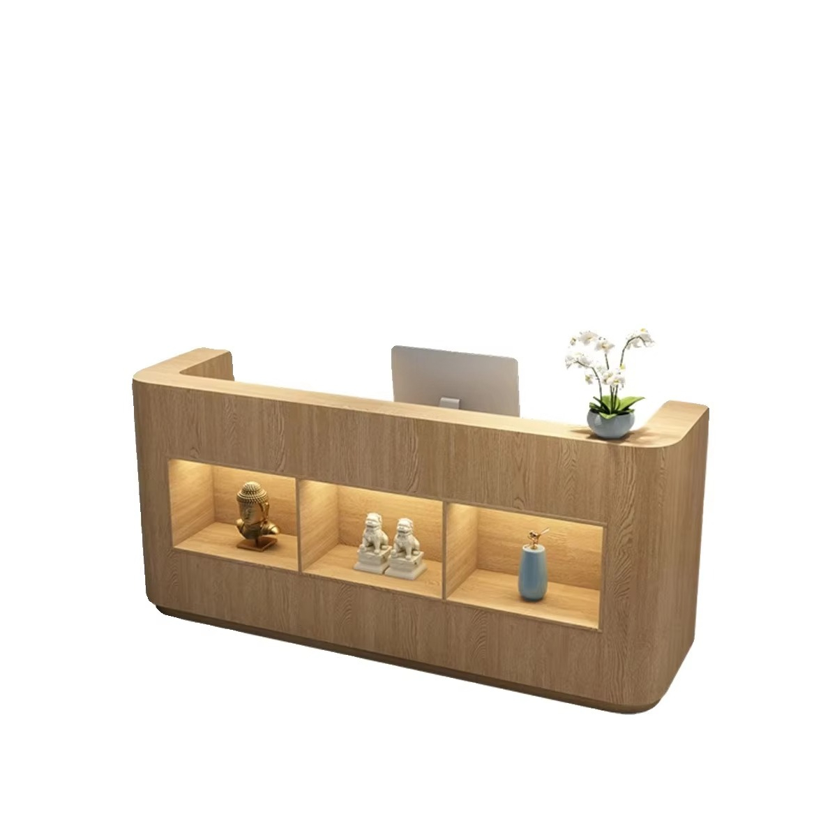 耐久性のある長方形の漆塗り木製受付カウンター（商業・オフィス - Outdoor Furniture Store のレビューと価格