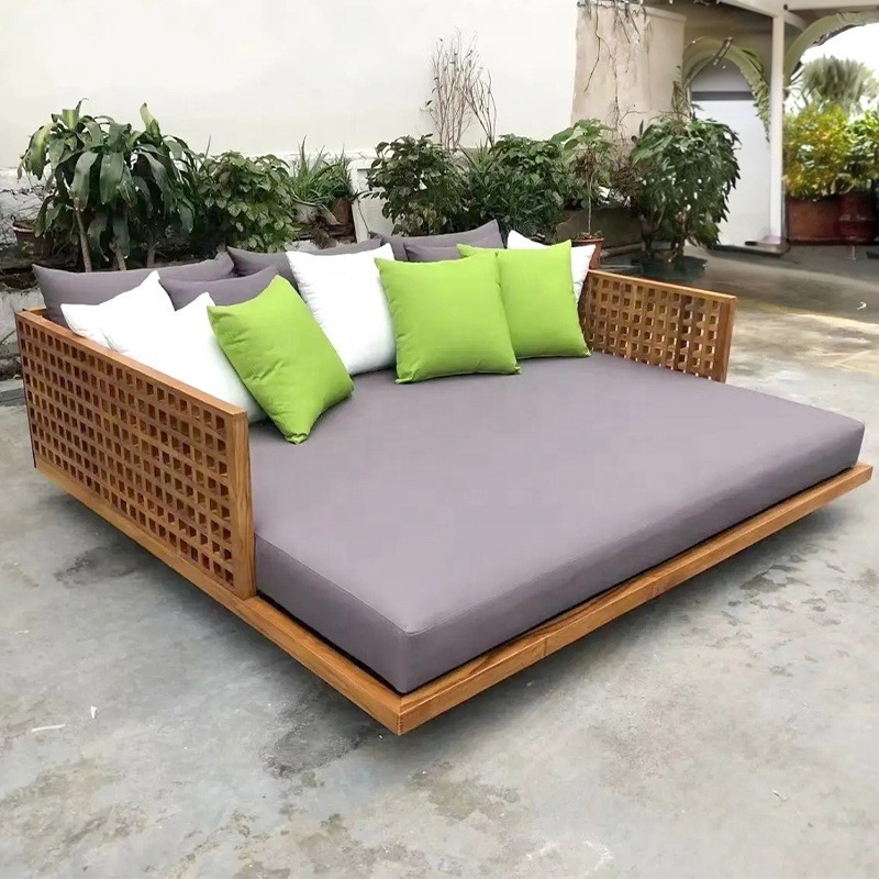 完全防水プールサイドチークデイベッド屋外ガーデン家具無垢材フ - Outdoor Furniture Waterproof のレビューと価格