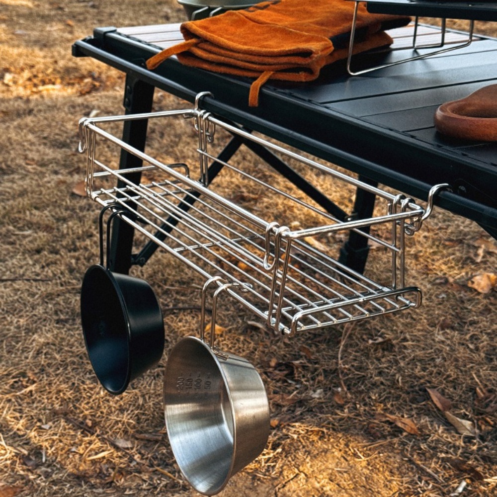 アルミ製IGTテーブルサイド収納ラック 折りたたみ式吊り下げ - Outdoor Furniture Iron のレビューと価格