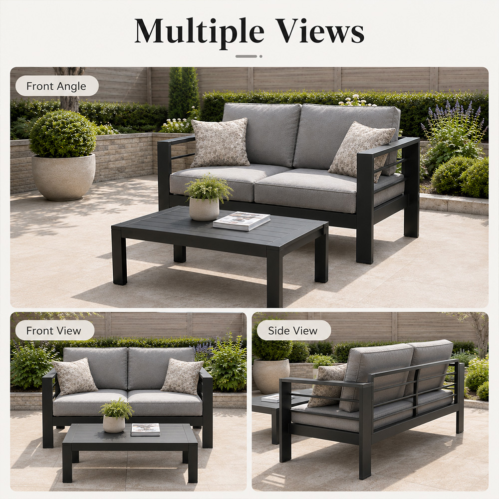 モダンな高級アルミ製屋外パティオソファガーデン家具セット 防 - Outdoor Furniture Luxury のレビューと価格