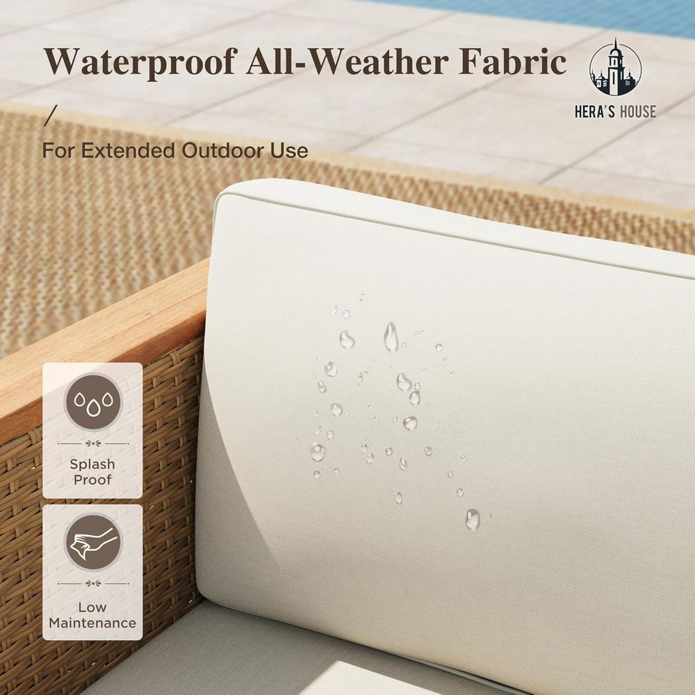 3ピース籐製屋外セクショナルセット、黄色の籐製パティオ家具、 - Outdoor Furniture Yellow のレビューと価格
