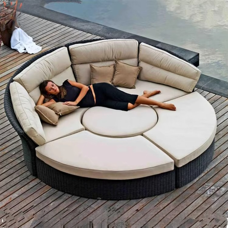 高級ガーデン屋外家具ラウンドウィッカーデイベッド大型パティオ - Outdoor Furniture Luxury のレビューと価格