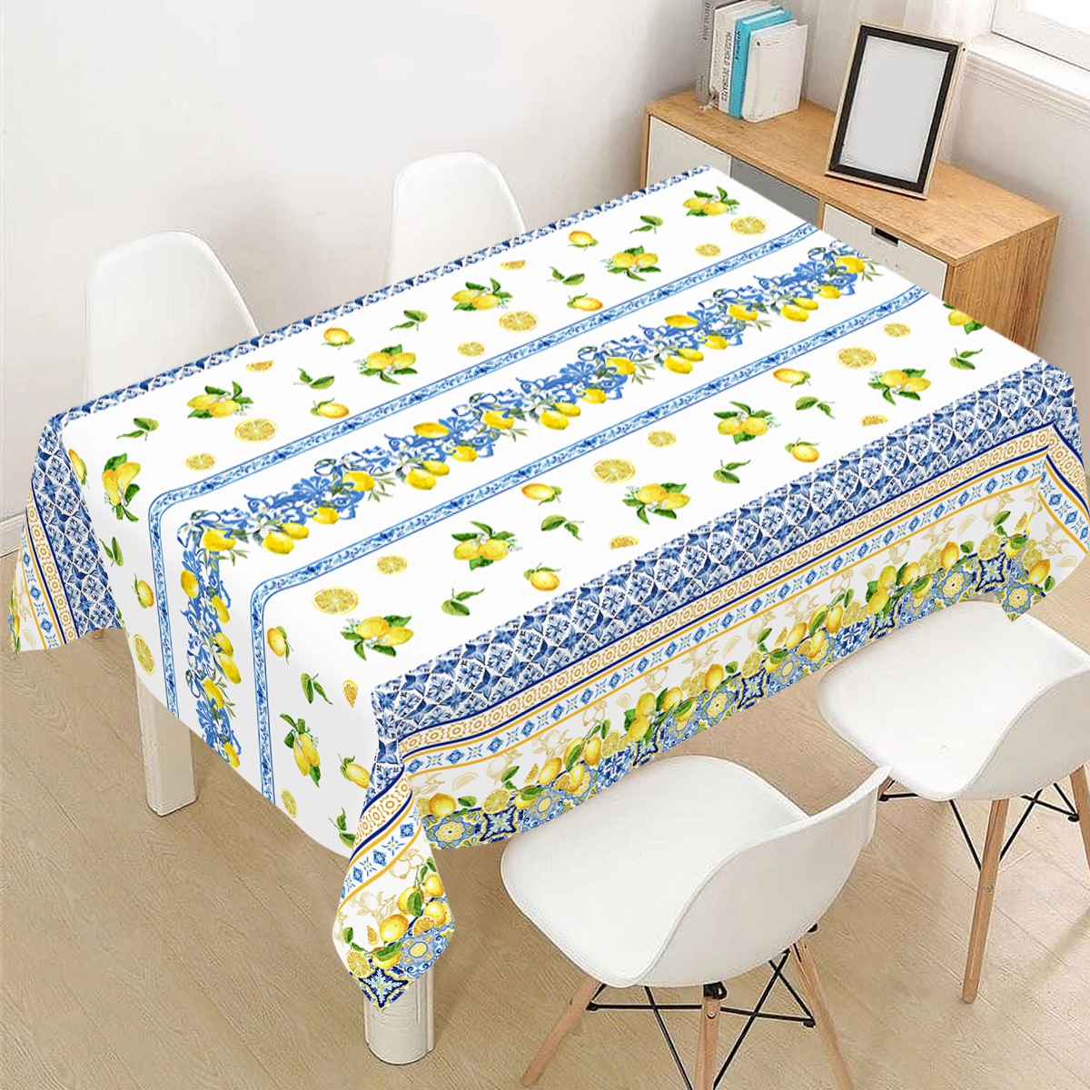 イエローレモンストライプ長方形使い捨てテーブルクロスパーティ - Outdoor Furniture Yellow のレビューと価格