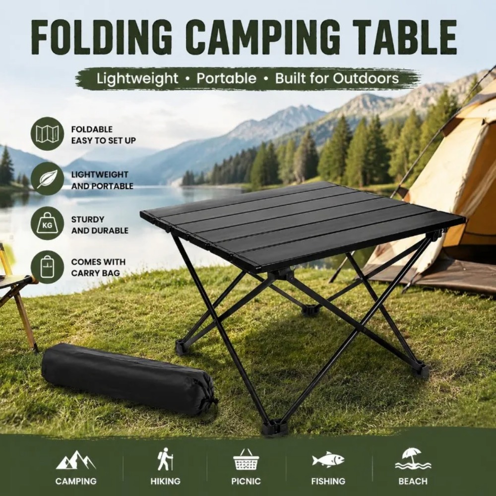 超軽量ポータブルキャンプ折りたたみテーブルローラーシャッター - Outdoor Furniture Iron のレビューと価格